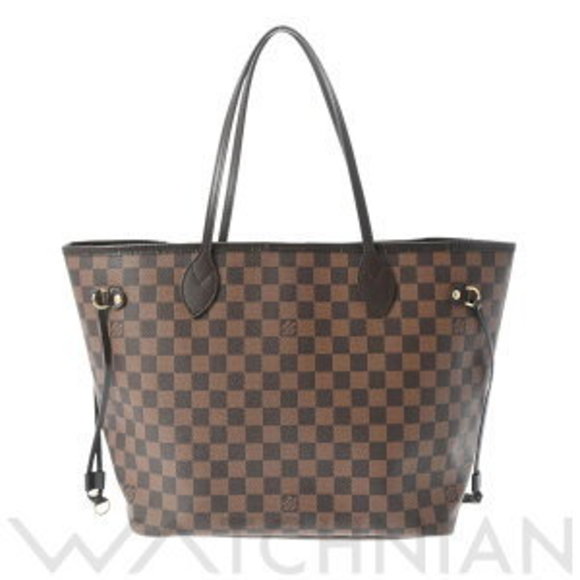 Louis Vuitton Damier Neverfull Brown Cerulean Canvas Tote Bag - Picture 1 of 9
